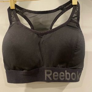 Reebok Black Sports Bra with mesh straps